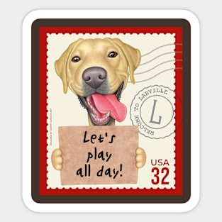 Cute Labrador welcome to Labville stamp Sticker